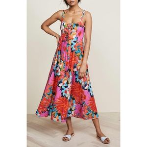 Mara Hoffman mei linen midi dress in jardin print